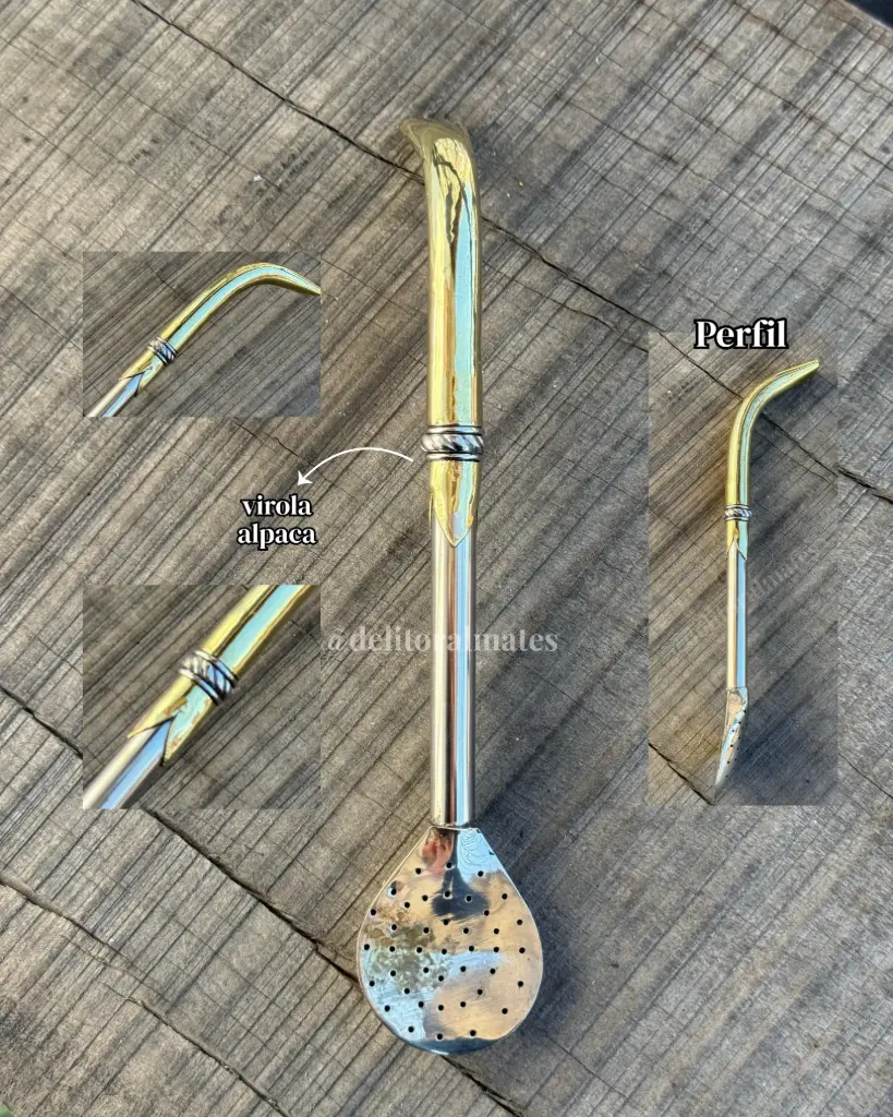 Bombilla de alpaca pico rey curva