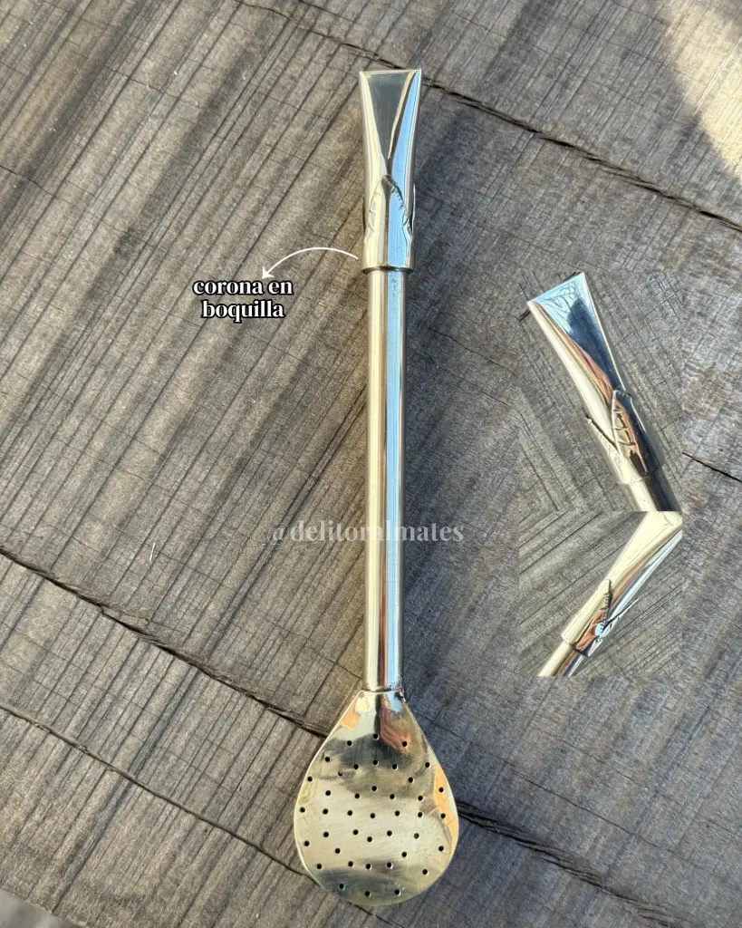 Bombilla de alpaca coronada