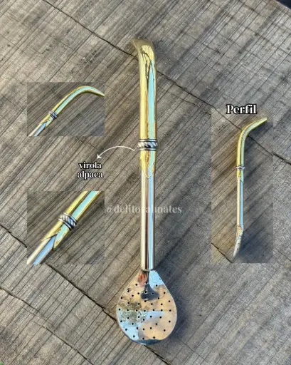 Bombilla de alpaca pico rey curva