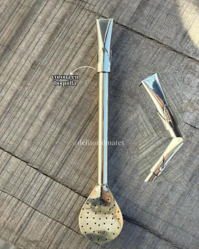 Bombilla de alpaca coronada